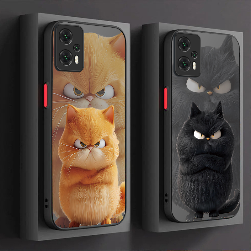 Phone Cases Hard - Cartoon Angry Cat Couple Style Hard
