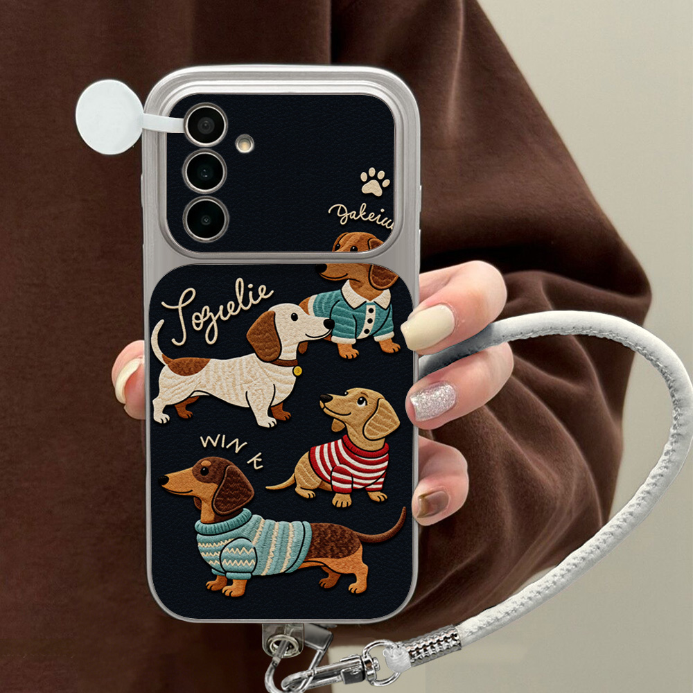 Phone Cases With Loop - Cartoon Dachshund Phone Case For Samsung