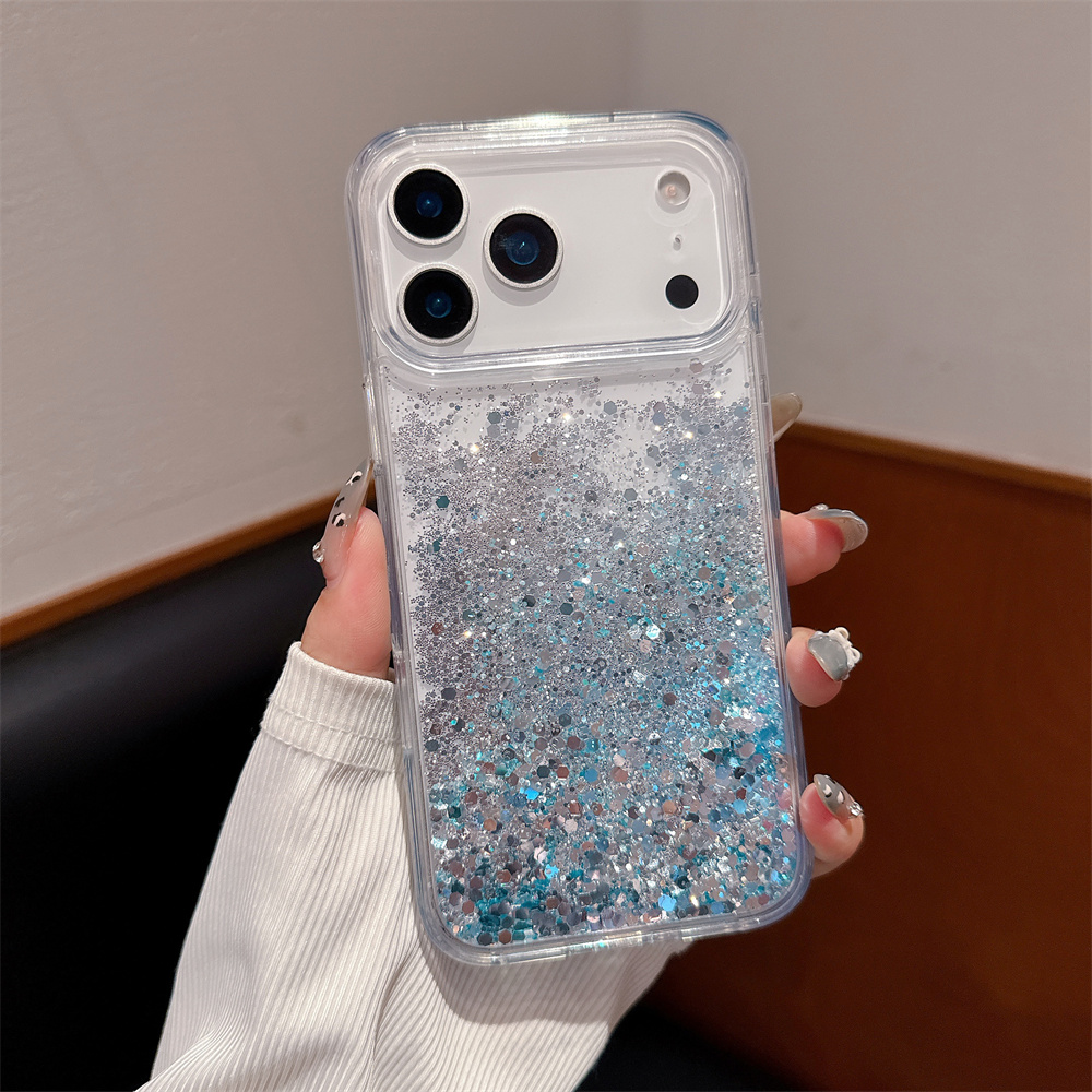 Silicone Liquid Case - Bling Quicksand Case Cover for iPhone