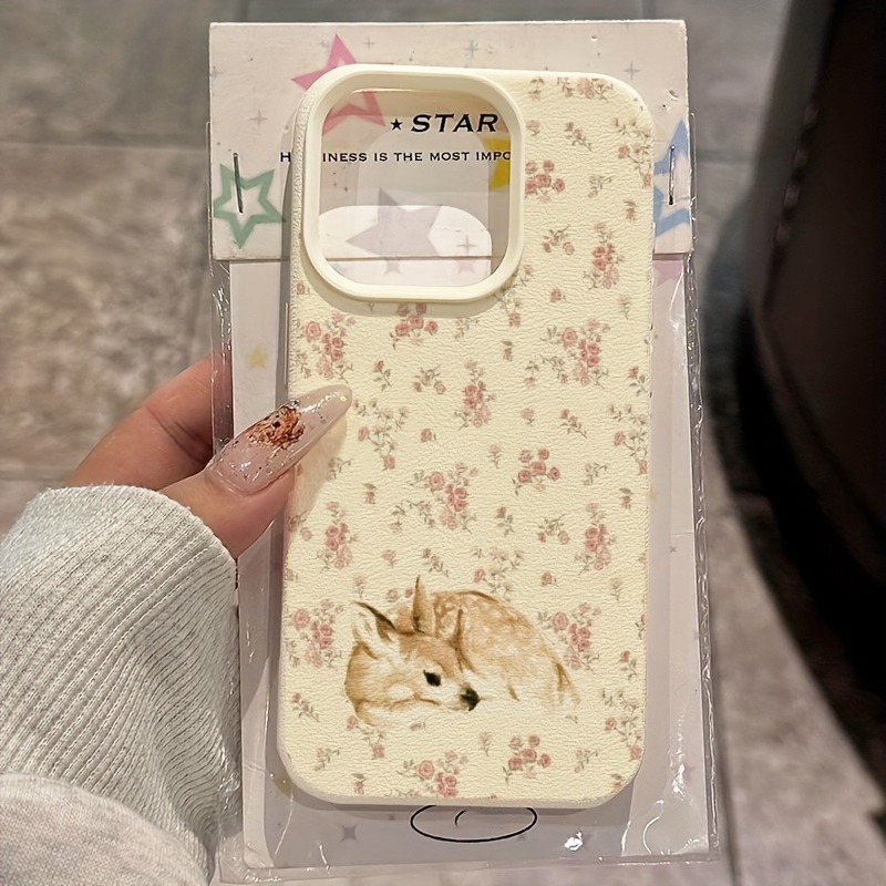 Phone Cases Designer - Cute Deer Full Floral Pattern Design
