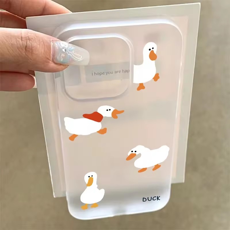 Phone Cases Rugged - Super Cute Duck Quack Matte Translucent