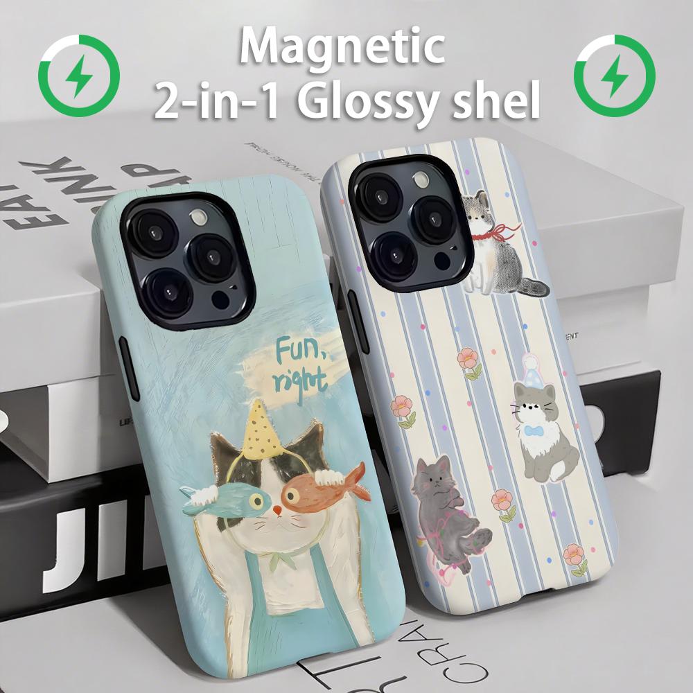 Phone Cases Iphone 15 - Cute cats and dogs Phone Case