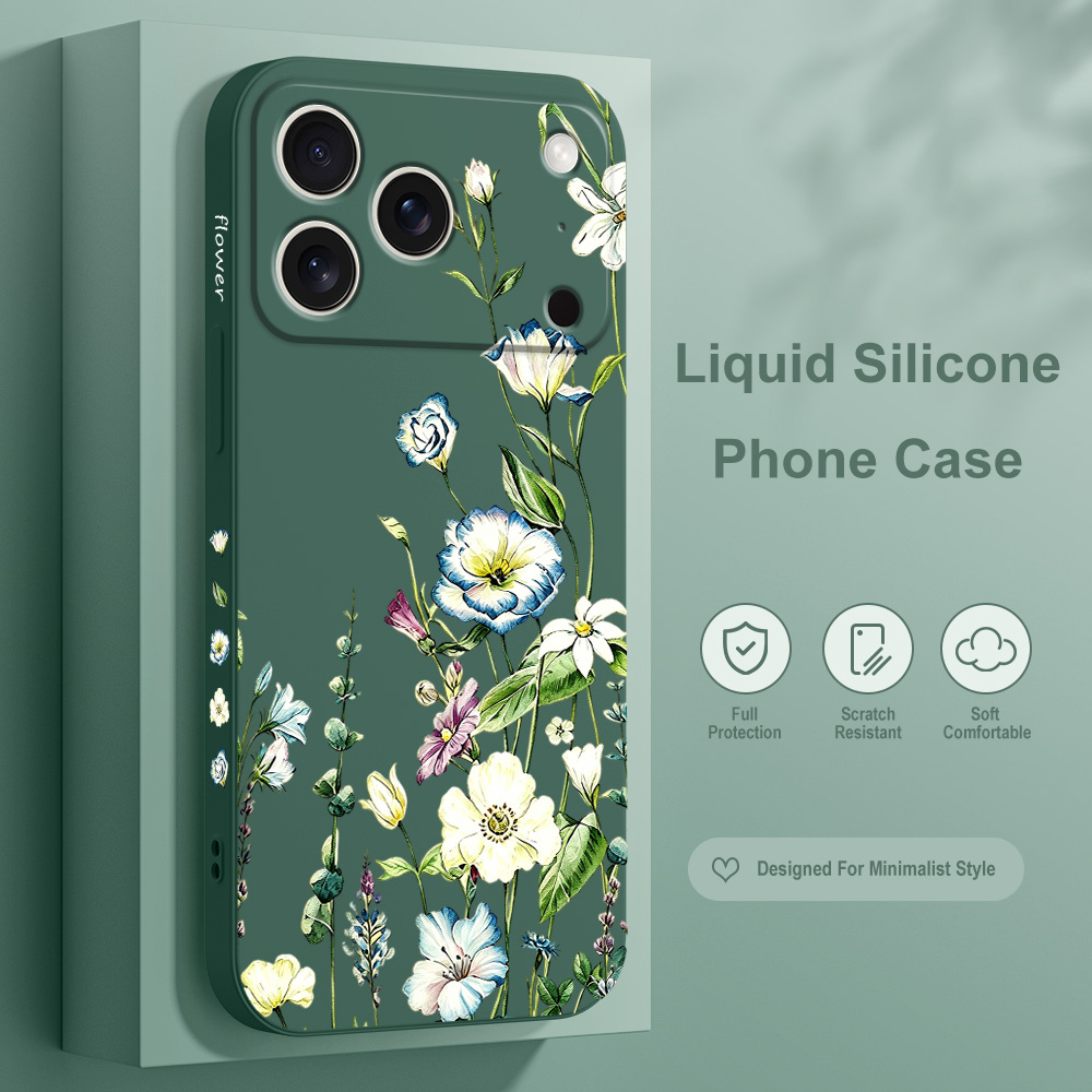 Silicone Liquid Case - Meadow Bloom Phone Case For iPhone
