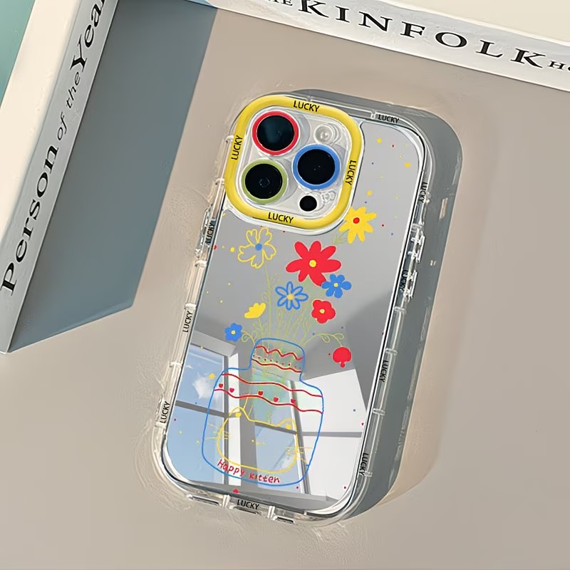 Phone Cases Designer - Summer Daisy Cat Vase Design Mirror