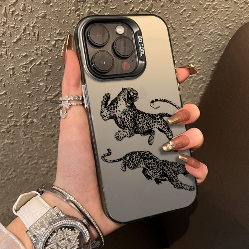 Phone Cases Rugged - Vintage Leopard Line Art Phone Case