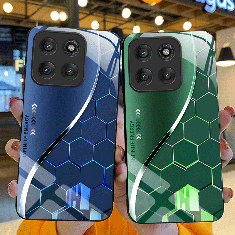 Gradient Color Case - Hard Tempered Glass Case For Motorola
