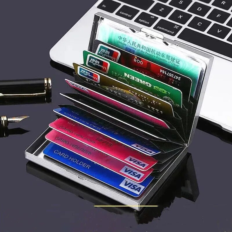 Slim Card Slot Case - 10 Slots Stainless Credit Card Holder