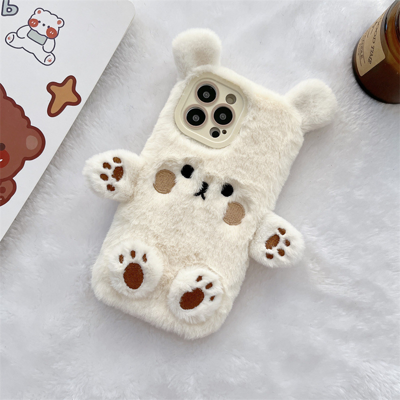 Korean 3D Cartoon Bear Fluffy  - огляд і ціна Phone Cases Iphone 15