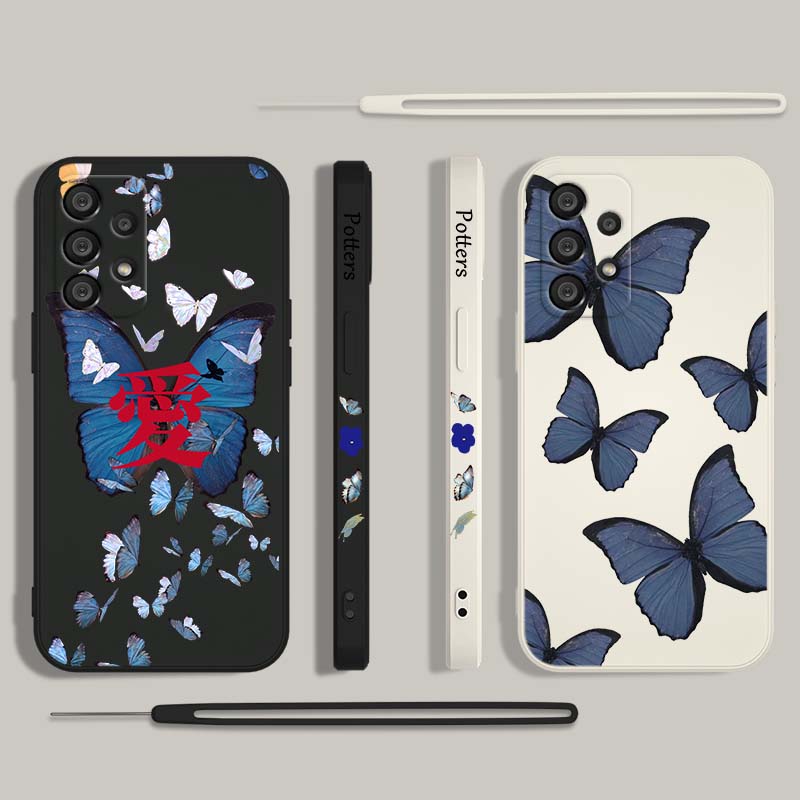 Blue butterfly fashion For Sam - огляд і ціна Silicone Liquid Case