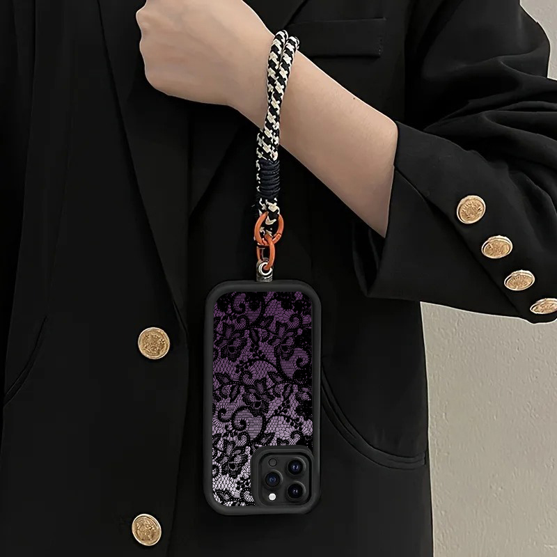Black Purple Lace Hang Strap P - огляд і ціна Phone Cases With Loop