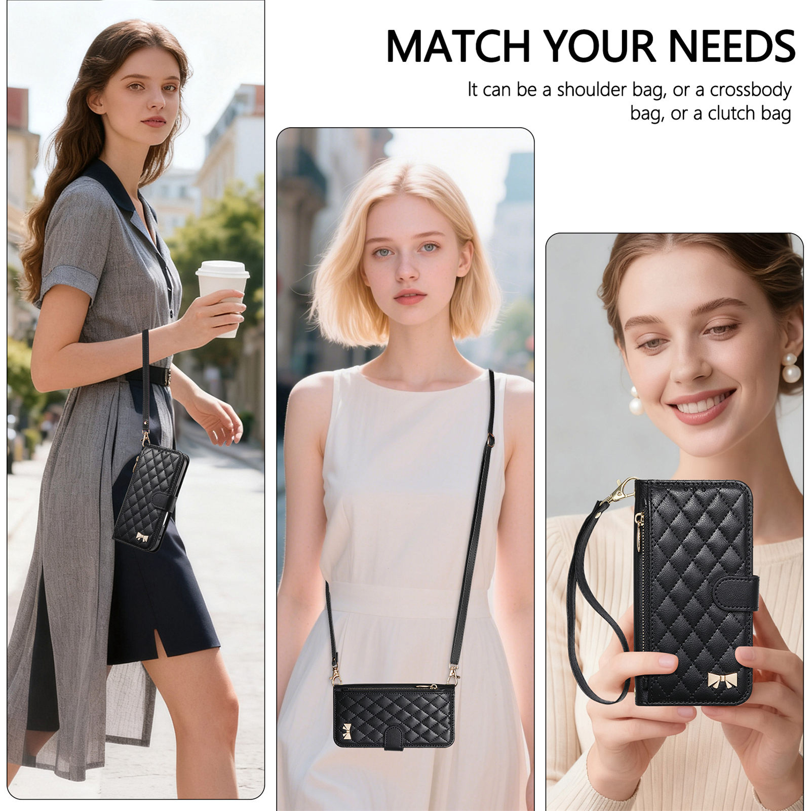PU Leather Zipper Crossbody Wr - огляд і ціна Phone Cases With Loop