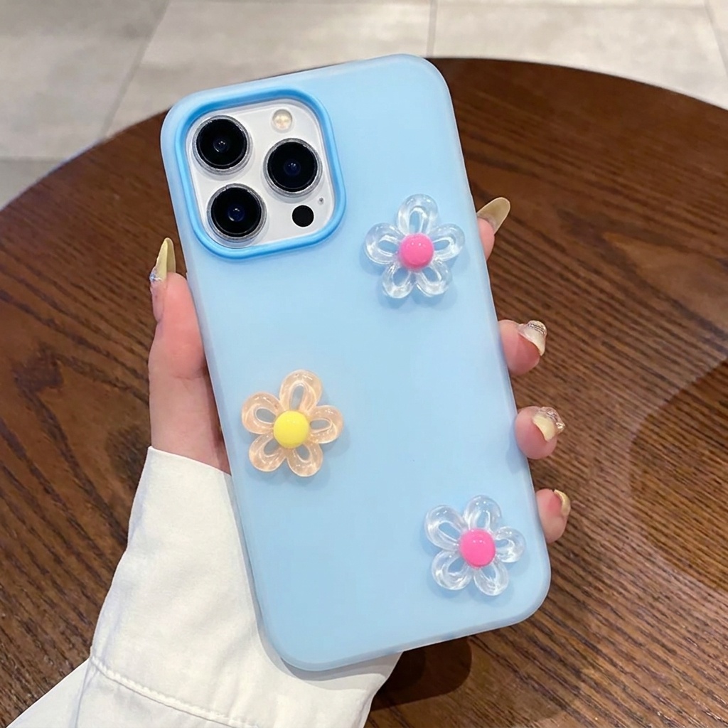 Blue 2 In 1 With 3D Diy Flower - огляд і ціна Phone Cases Diy