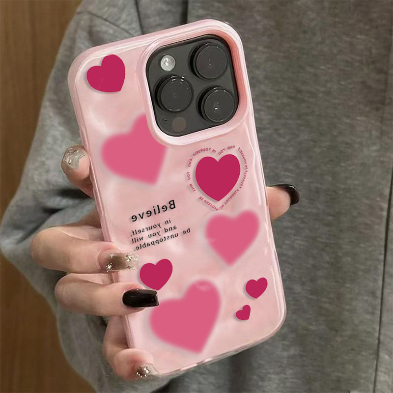 Luxury Pink Love Heart Folds T - огляд і ціна Phone Cases Expensive