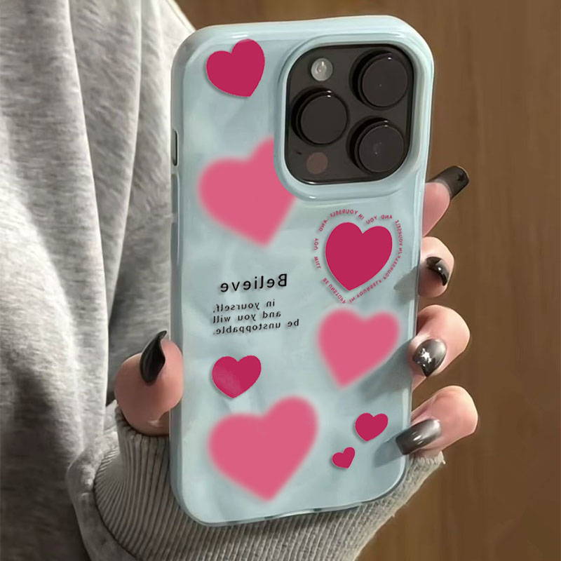 Luxury Pink Love Heart Folds T - огляд і ціна Phone Cases Expensive