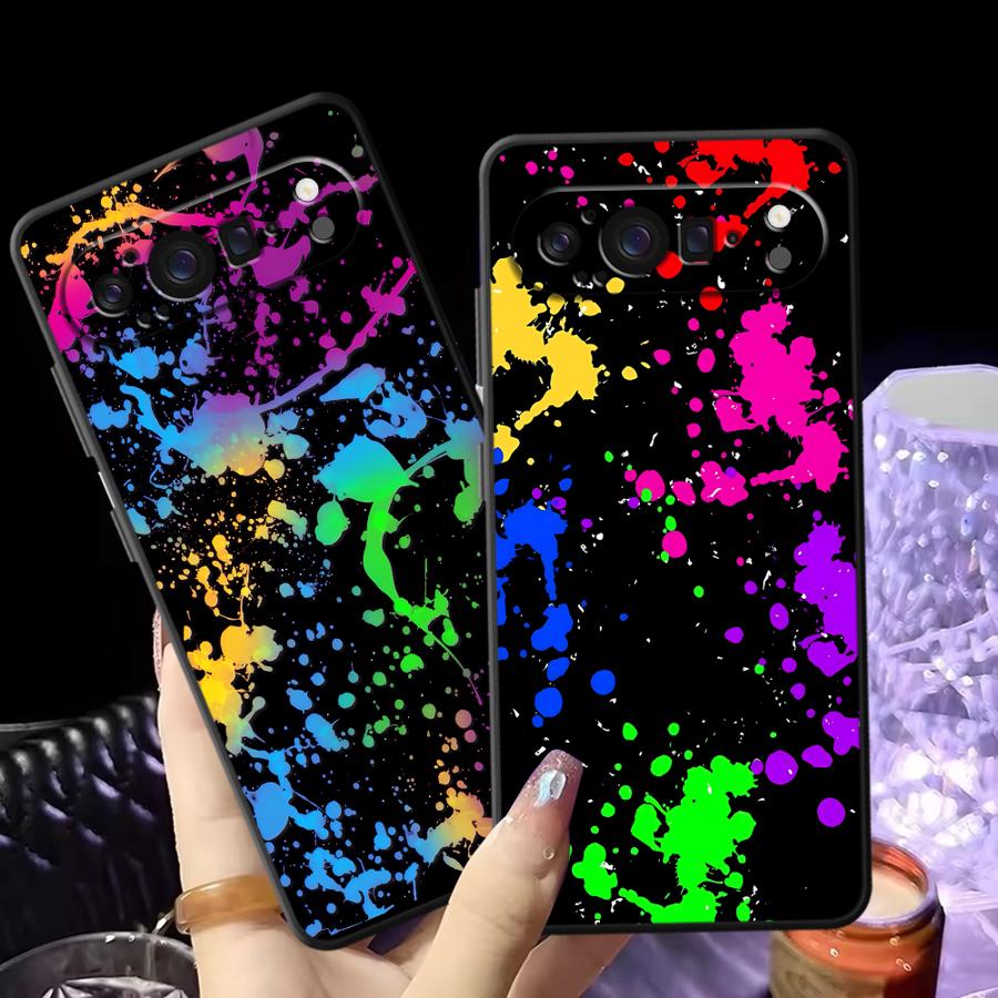 Rainbow Paint Splatters Funda  - огляд і ціна Phone Cases Google Pixel 9A
