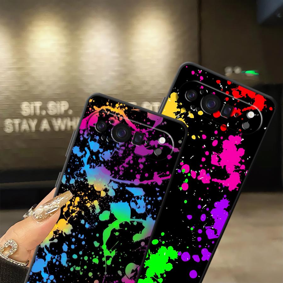 Rainbow Paint Splatters Funda  - огляд і ціна Phone Cases Google Pixel 9A