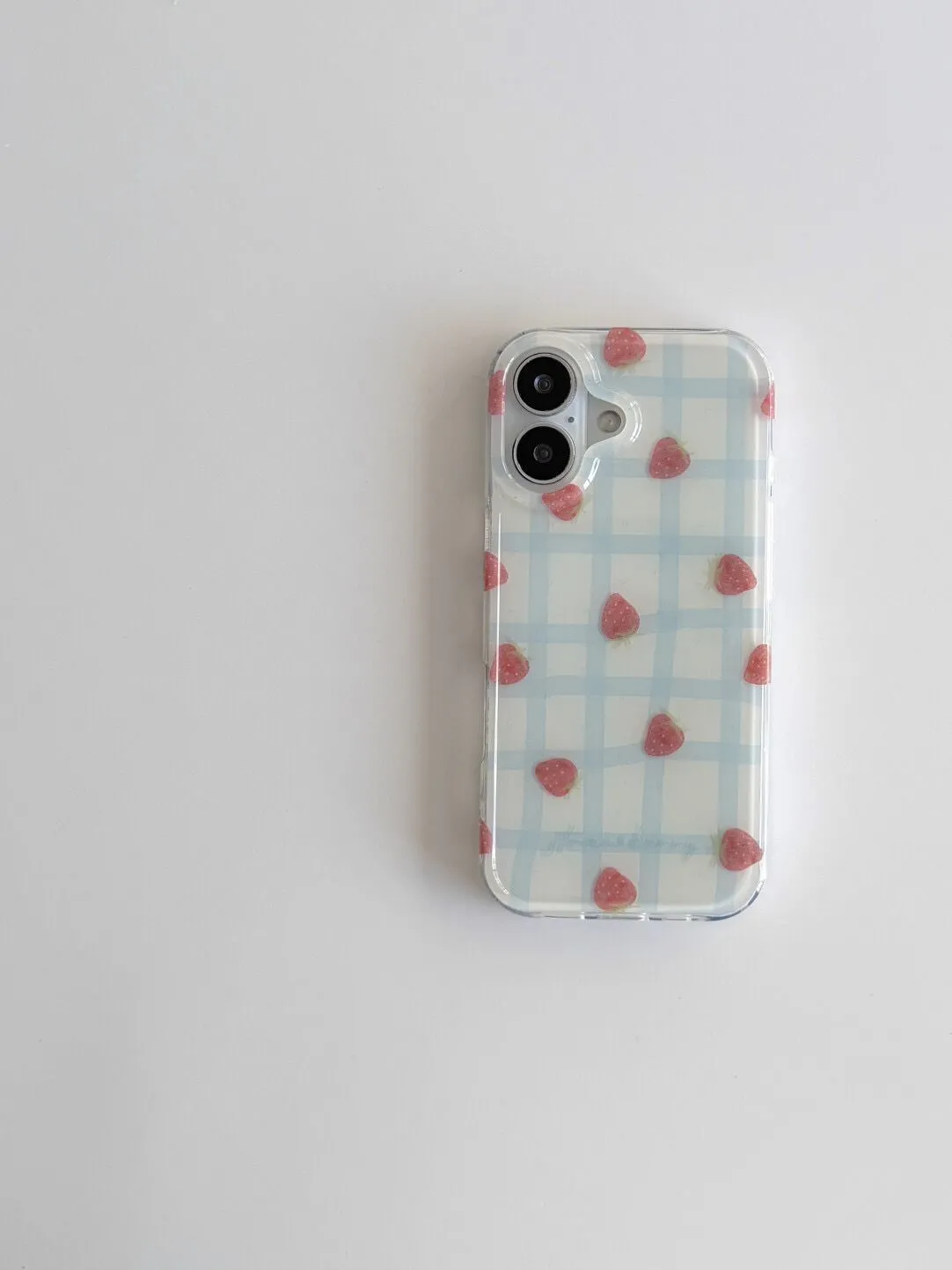 Fresh Blue Grid Pattern Strawb - огляд і ціна Phone Cases Expensive