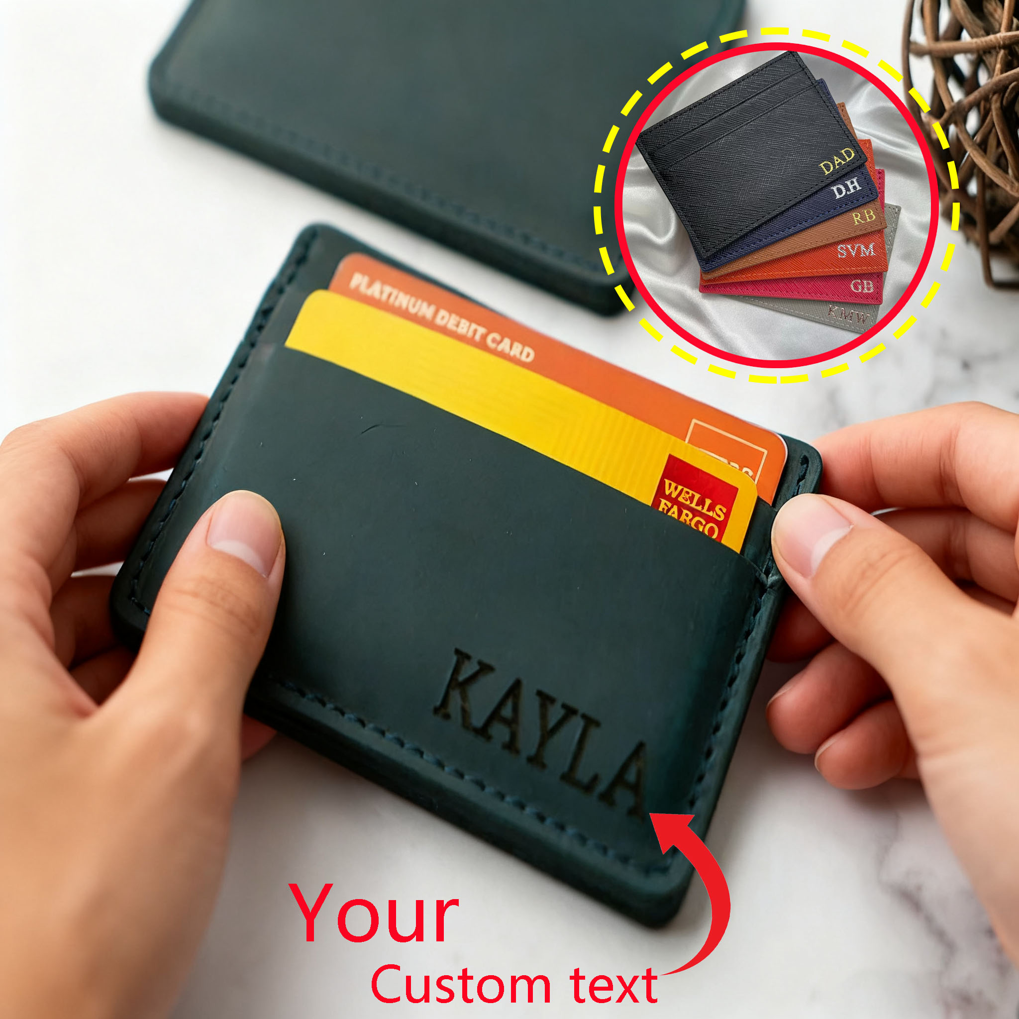 Custom high-endLeather ID Card - огляд і ціна Slim Card Slot Case